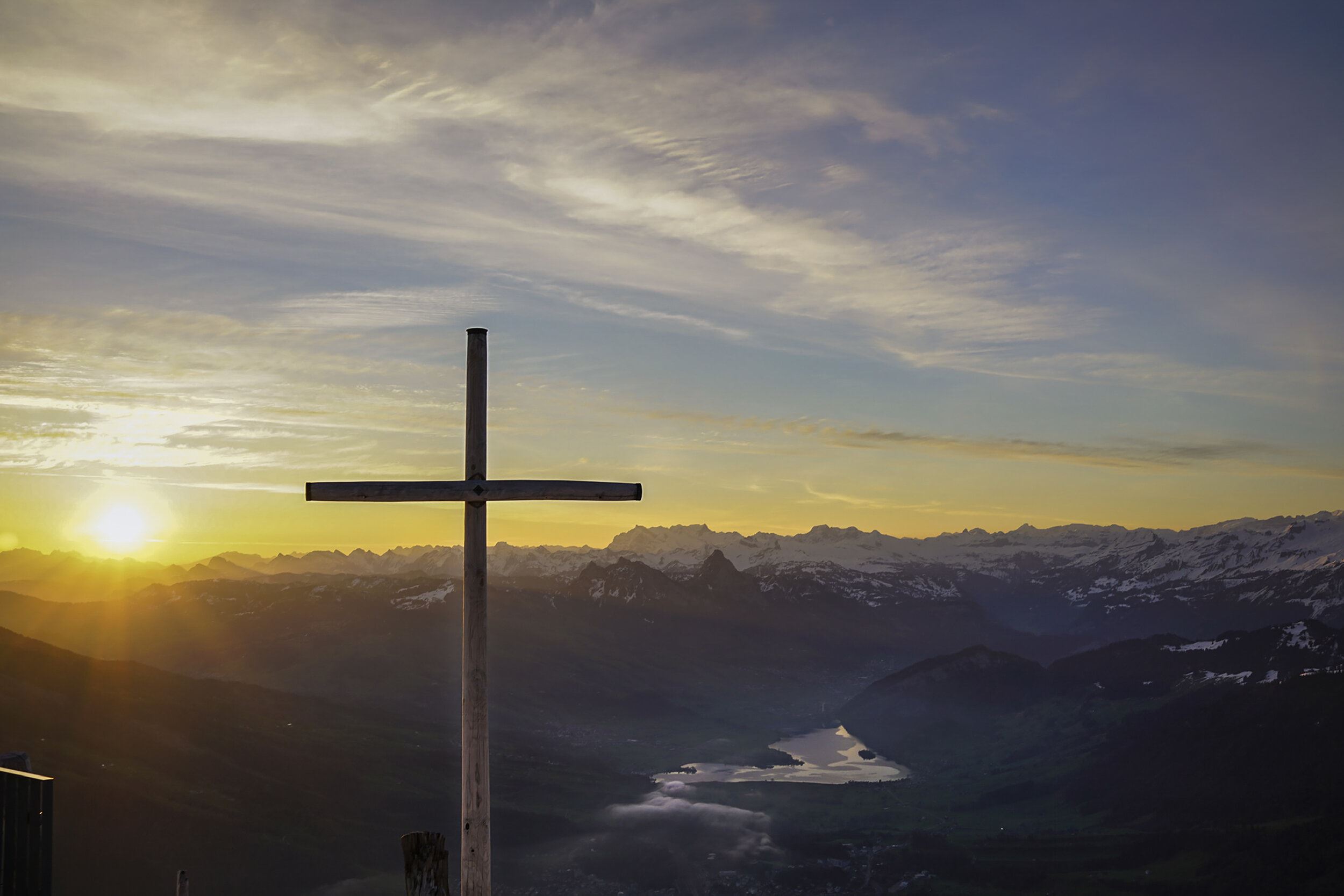 Rising sun on a cross